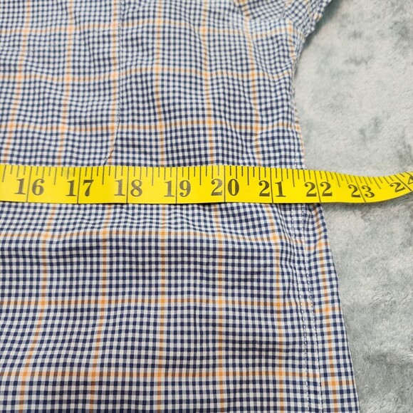 J. McLaughlin Men's Blue / Orange Multi Color Plaid Button Down Size M - Picture 11 of 14